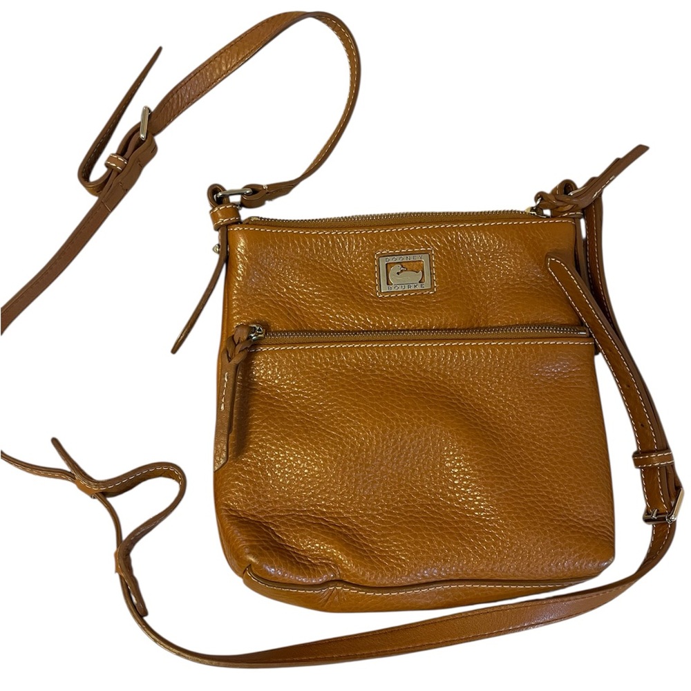 Dooney and Bourke crossbody bag Small Leather Dillen letter carrier brown